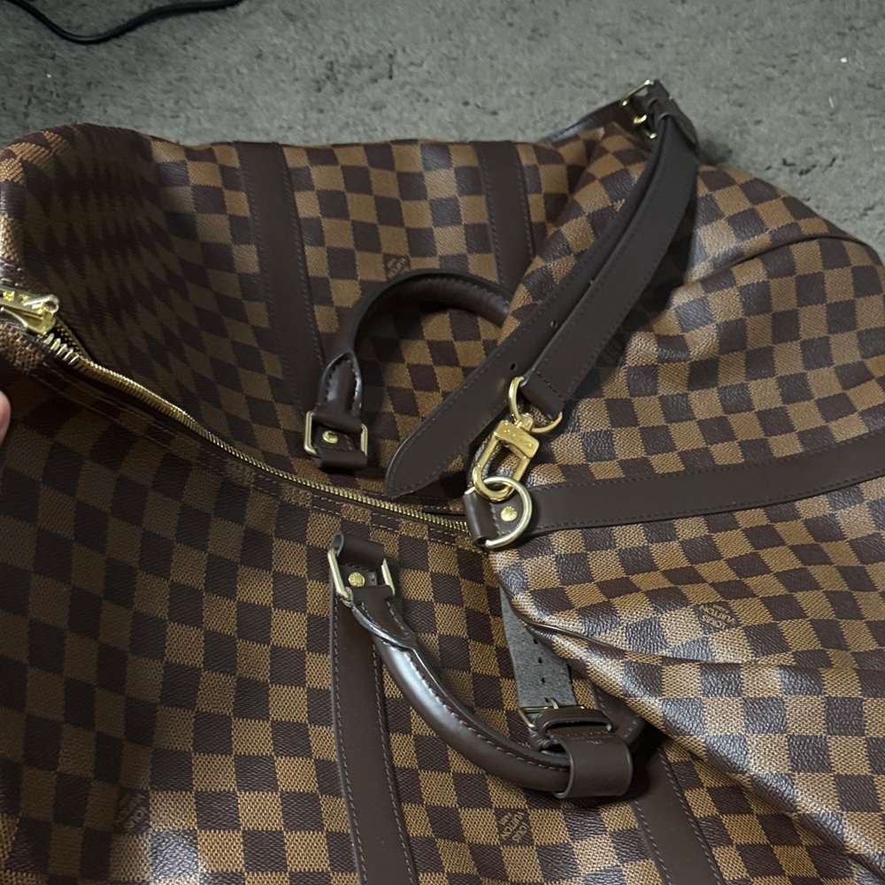 Louis Vuitton Brown Checkered Travel Bag